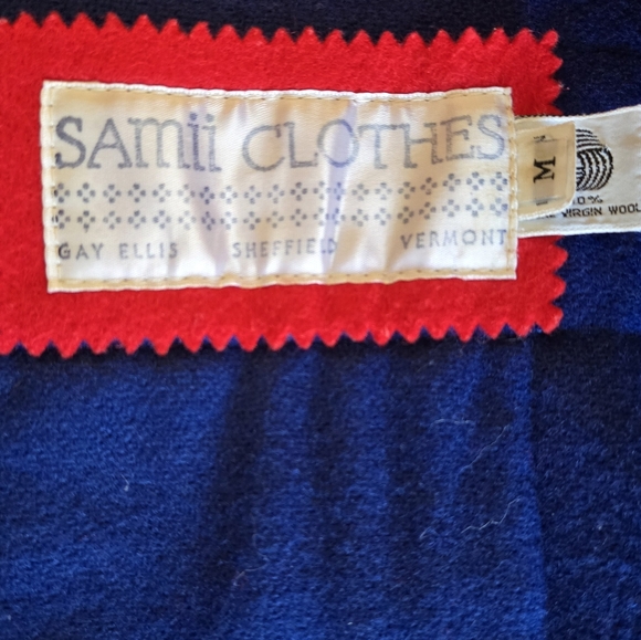 SAMII CLOTHES Gay Ellis Girls Boys Vintage Scandinavian Blue Wool Coat M - Picture 8 of 13